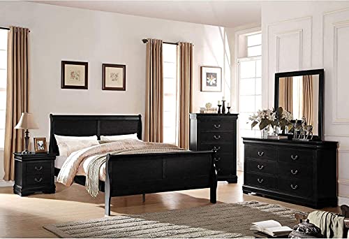 6 Drawer Dresser, Harper&Bright Designs Universal Solid Wood Storage Chest for Bedroom, Hallway, Entryway, Closet, Office (Black)