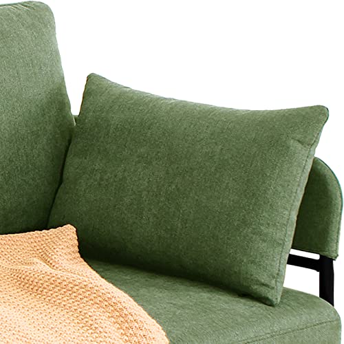 Recaceik Modern Linen Loveseat, Upholstered 2-Seater Sofa with Removable Cushion & 2 Pillows, 59