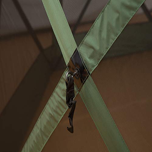 Outsunny 12’ x 12’ 6-Sided Hexagon Pop Up Party Tent Gazebo with Mesh Netting Walls & Shaded Interior, Green