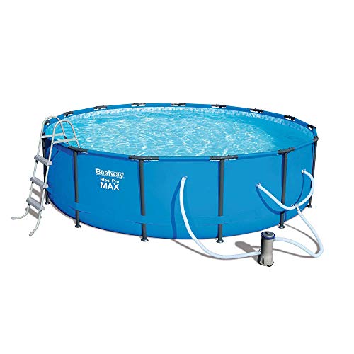 Bestway 15ft x 42in Steel Pro Max Frame Above Ground Swimming Pool & Skimmer