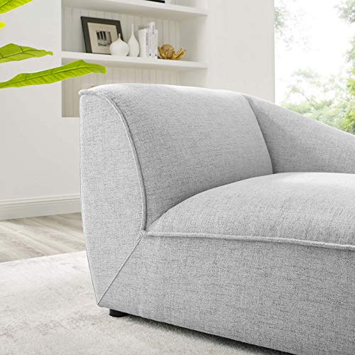 Modway Comprise Compromise Fabric Upholstered Right-Arm Sectional Sofa Chair in Light Gray