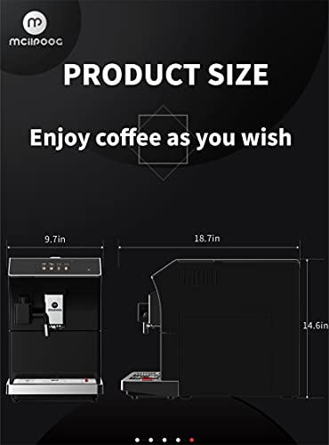 Mcilpoog Super-automatic Espresso Coffee Machine With Smart Touch Screen For Brewing 16 Coffee Drinks WS-203