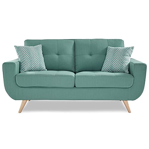 Lexicon Mckinley Tufted Fabric Loveseat with 2 Pillows, 67.5
