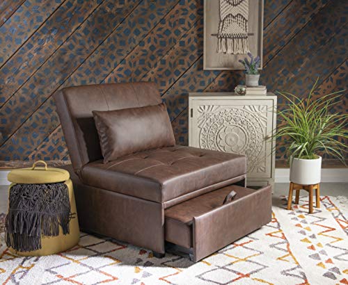 Powell Marnie Brown Faux Leather Sofa Bed