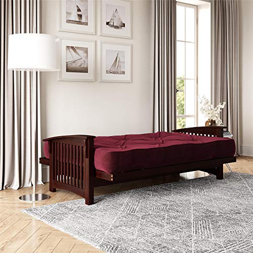 DHP 8 Inch Independently Encased Coil Futon Mattress, Red Microfiber