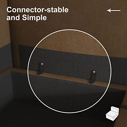 Nolany Middle Module for Modular Sofa, Storage Armless Chair with Wooden Legs, Huckleberry Brown