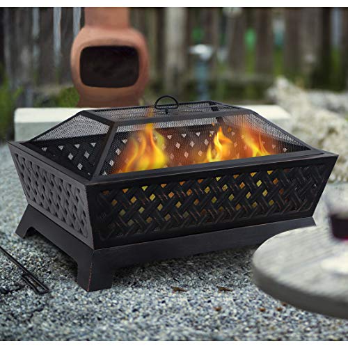 PHI VILLA Fire Pits Outdoor Wood Burning, 34