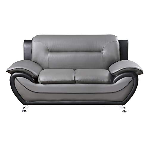 Lexicon Muncie Living Room Loveseat, Gray/Black