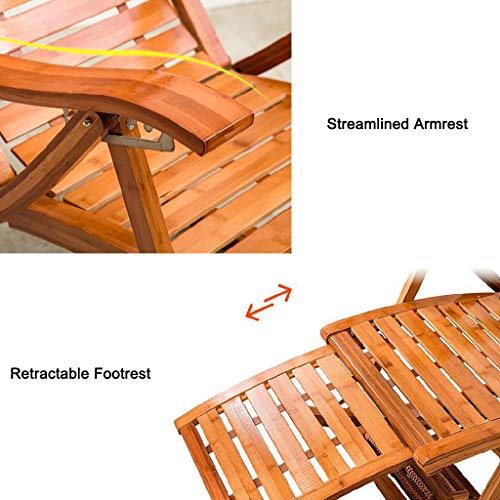 Recliner Breathable Steamer Relaxer Rocking Chair Zero Gravity Lounger Bamboo Neck Pillow Acacia Wood 100 X 20 X 60 cm for Office Lunch Break Outdoor