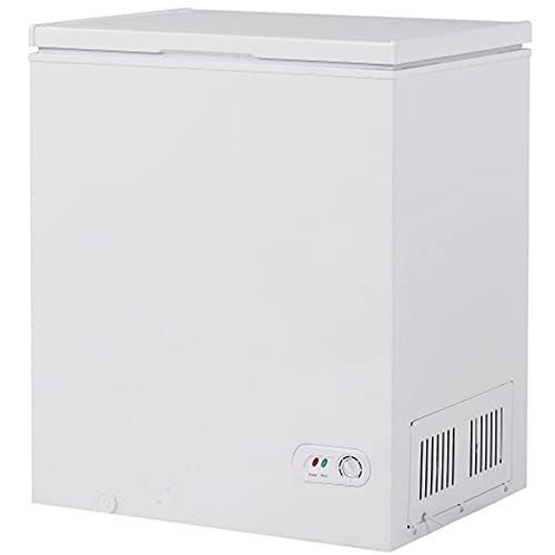5 cu.ft Chest Freezer Removable Storage Basket, Top Open Door Freezing Machine for Home and Kitchen/Dorm/Bar/Office, 7 Temperature Settings (White)