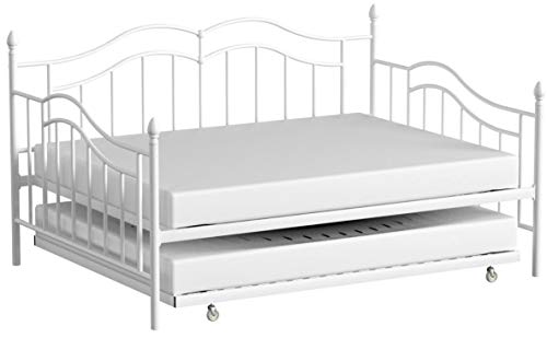 DHP Tokyo Daybed and Trundle with Metal Frame, Full Over Twin Size, White