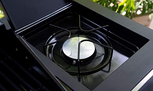 Megamaster 720-0804H 4 Propane, Black/Silver Grill with Side Burner