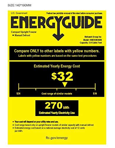 hOmelabs Upright Freezer - 3.0 Cubic Feet Compact Reversible Single Door Vertical Freezer with Adjustable Thermostat and Child Door Lock - Table Top Mini Freezing Machine for Office Dorm or Apartment