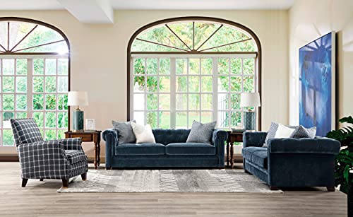 Acanva Chesterfield Mid Century Velvet Tufted Sofa for Living Room Bedroom with Throw Pillows, 69