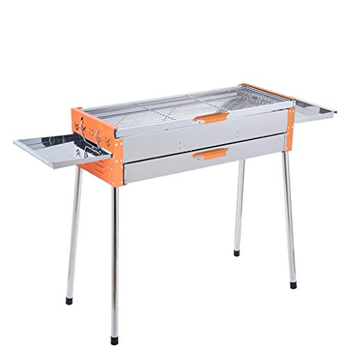 QIAOLI Barbecue Charcoal Grill Stainless Steel Folding Portable BBQ Tool Kits for Outdoor Cooking Camping Hiking Picnics Backpacking Party