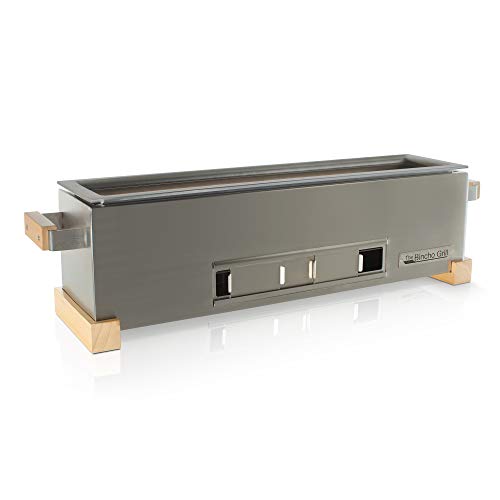 The Bincho Grill GR610S Yakitori Tabletop Charcoal Japanese Style Griller, Robata 24