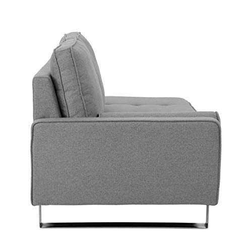 Christopher Knight Home Phelps Modern Fabric Chaise Loveseat, Grey, Silver