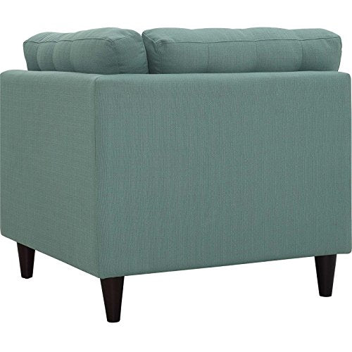 Modway Empress Mid-Century Modern Upholstered Fabric Corner Sofa In Laguna