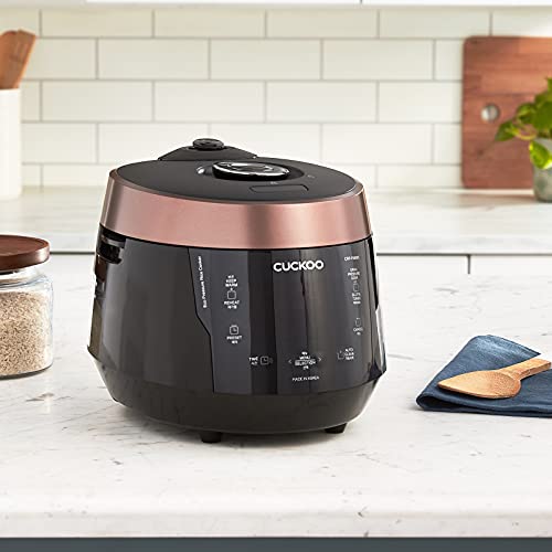 Cuckoo CRP-P0609S 6 Cup Electric Heating Pressure Rice Cooker & Warmer – 12 Built-in Programs Including Glutinous (White), Mixed, Brown, GABA, Black