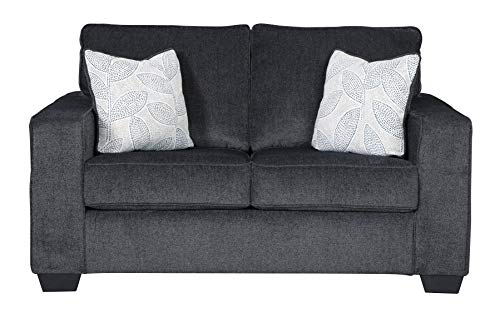 Signature Design by Ashley - Altari Modern Loveseat, Dark Gray