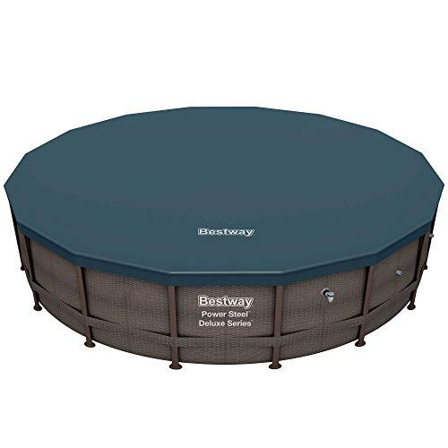 Bestway 15125 16ft x 48in Power Steel Round Frame Above Ground Pool Set & Pump
