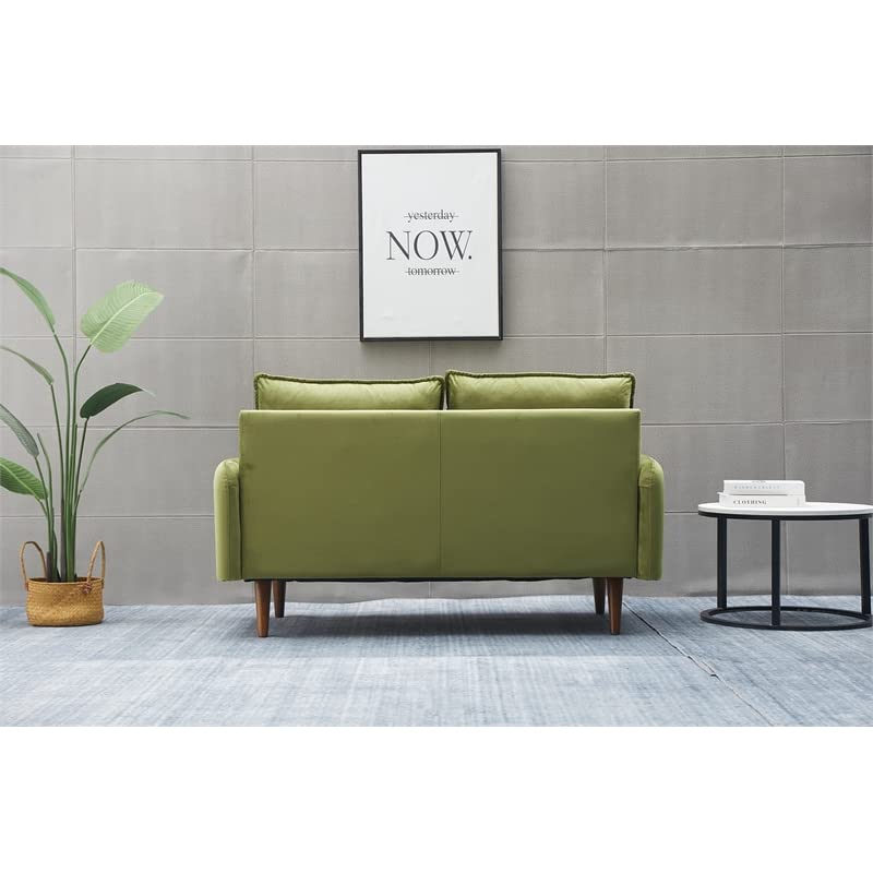 Kingway Furniture Hambrok Velvet Living Room Loveseat in Army Green