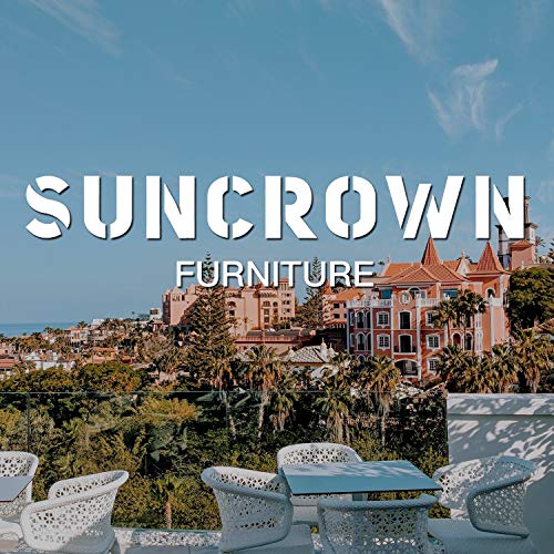 SUNCROWN 4 Piece Outdoor Furniture Set Patio Conversation Set All-Weather Wicker Chairs with Table Patio Sofa with Thick Cushion(Brown)