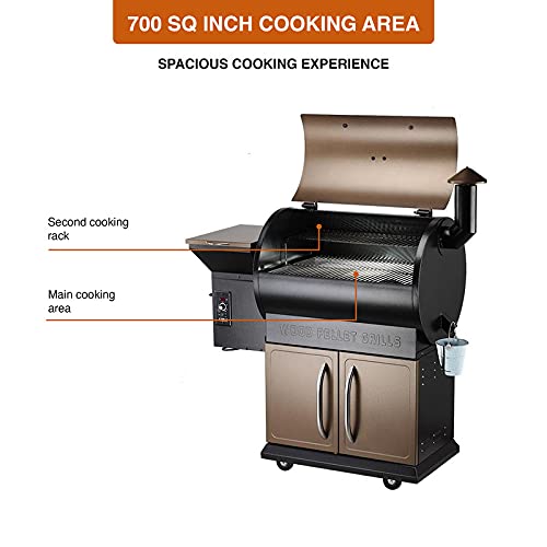 Z GRILLS 700D Wood Pellet Grill & Electric Smoker BBQ Combo with Auto Temperature Control | 2021 Upgrade | 694 sq in Bronze