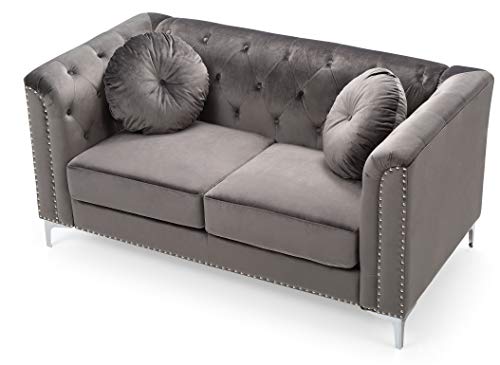 Glory Furniture Pompano Love Seat, Dark Gray. Living Room Furniture, 31