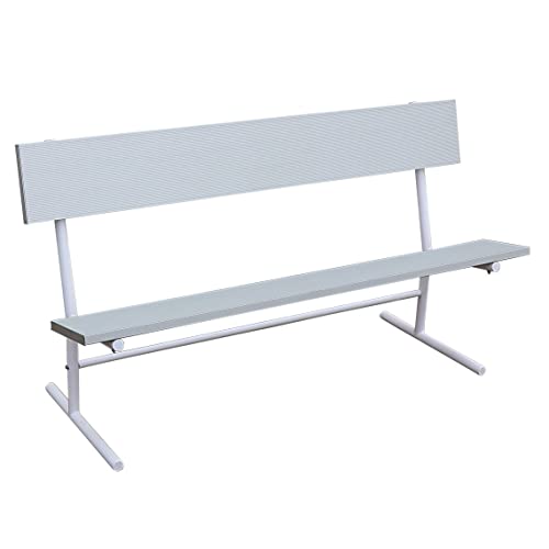 TITAN GREAT OUTDOORS Aluminum Bench with Back 6' 43 lb. Galvanized Steel Frame
