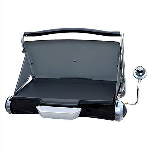 George Foreman 027043994684 GP200GM Portable Propane Camp & Tailgate Grill, Gun Metal, 1, Gunmetal