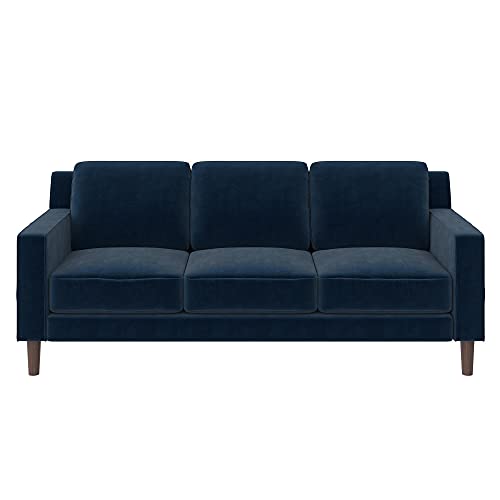 DHP Brynn 3 Seater Sofa, Blue Velvet