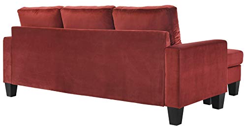 Glory Furniture Jessica , Burgundy Sofa Chaise, 33