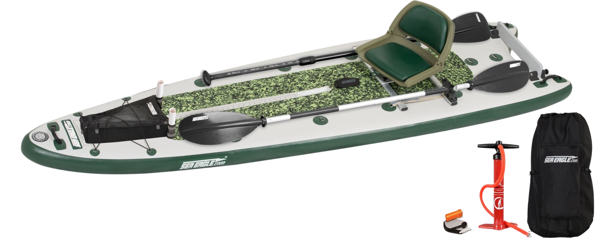 Sea Eagle FS126K_FR FishSUP Inflatable Fishing SUP Swivel Seat Fishing Rig Package New