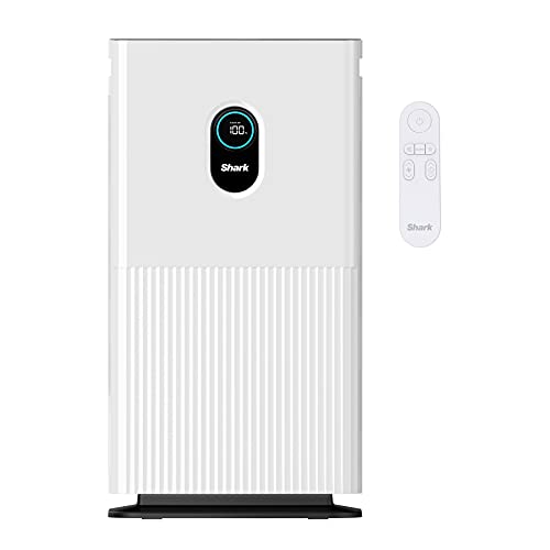 Shark HE601 Air Purifier 6 True HEPA Covers up to 1200 Sq. Ft, Captures 99.98% of Particles, dust, allergens, viruses, Smoke, 0.1–0.2 microns, Advanced Odor Lock, Quiet, 6 Fan, White