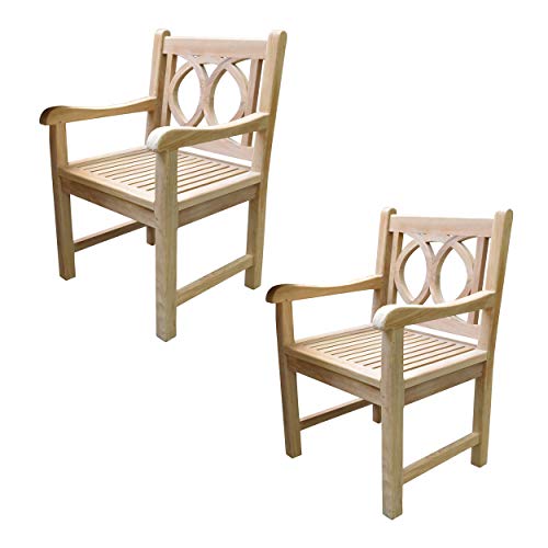 TITAN GREAT OUTDOORS Grade A Teak Lismore Armchairs Indoor Outdoor Solid Wood Set of 2