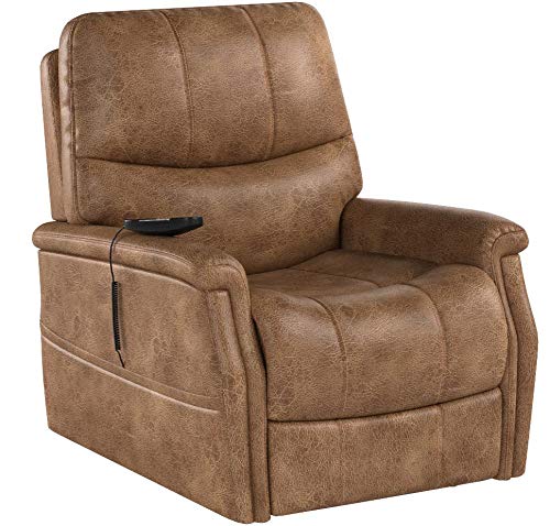 Pulaski Faux Leather Dual Motor Lift Chair in Badlands Saddle