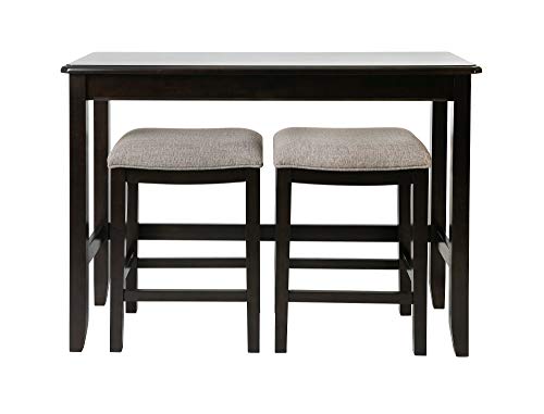 NewRidge Home Goods NewRidge Home Sofa Table with Two Stools Counter Set, Espresso