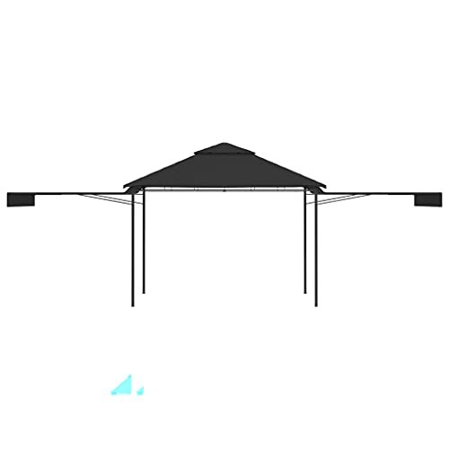 Garden Gazebo with Double Extending Roofs Pavilion Tent Steel Frame Party Tent Gazebo Sunshade Awning UV-Resistant Grill Gazebo 9.8' x 9.8' x 9'