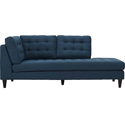 Modway Empress Mid-Century Modern Upholstered Fabric Right-Bumper Chaise In Azure