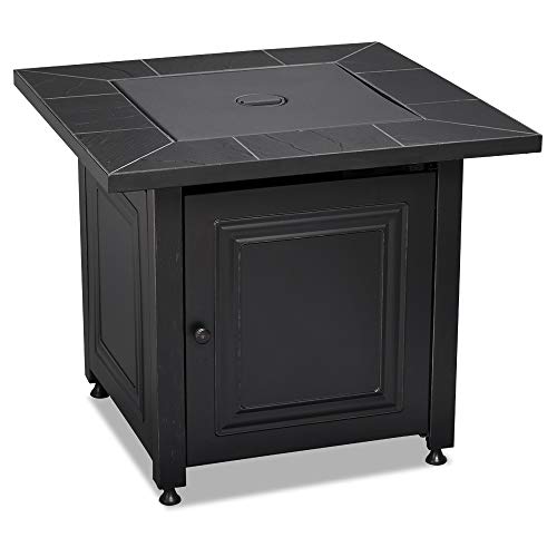 Endless Summer GAD15255SP 30-in Square Gas Pit with Ceramic Tile Mantel Fire Table, Black