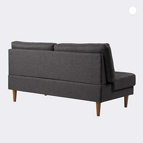 Mellow JULES Modern Armless Loveseat/Sofa/Couch, Dark Grey