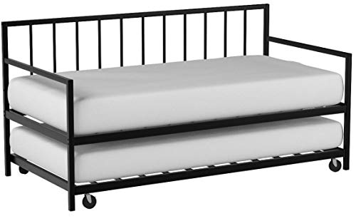 Zinus Eden Twin Daybed and Trundle Set / Premium Steel Slat Support / Daybed and Roll Out Trundle Accommodate Twin Size Mattresses Sold Separately
