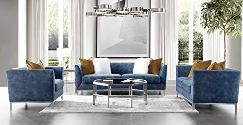 Acanva Collection Modern Velvet Living Room Sofa with Metal Legs, 65