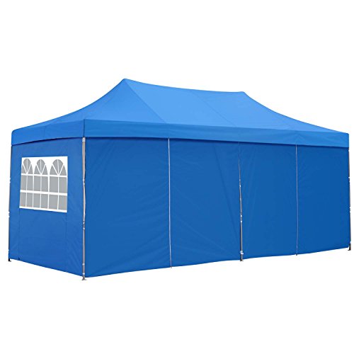 10x20 Ft Pop up Canopy Party Wedding Gazebo Tent Shelter with Removable Side Walls Blue