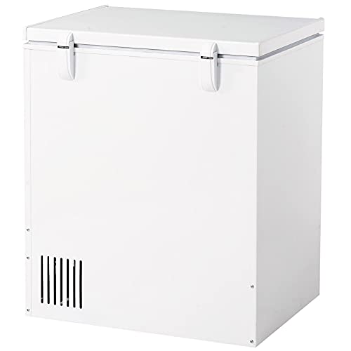 VEAREAR Chest Freezer - 5Cubic with Removable Storage Basket - Reach In Freezer Chest - Open Metal 7 Temperature Settings - 7 Temperature Settings (white)