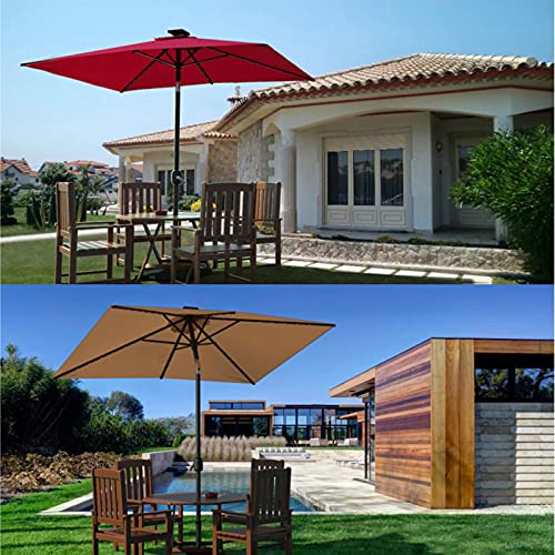 Cantilever Banana Parasol,Overhanging Garden Parasols Umbrella,Premium Hanging Patio Umbrella,with Solar Light,with Water Injection Base,Adjustable Direction,23 Meters,Red