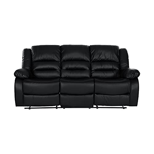 Lexicon Azrael Faux Leather Double Manual Reclining Sofa, 82