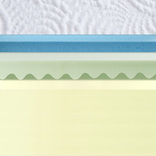 PrimaSleep 12 Inch Multi-Layered I-Gel Infused Memory Foam Mattress, Cal King, White and Brown