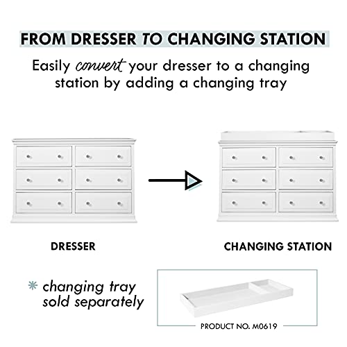 Davinci Signature 6-Drawer Double Dresser in White